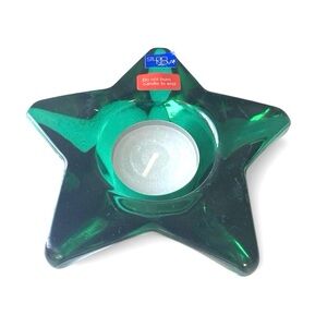 Studio Nova Green Starbright Glass Star Candle Holder